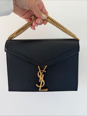 Like New - YSL - Black Leather Cassandra - Shoulder/Crossbody/TopHandle - Chic